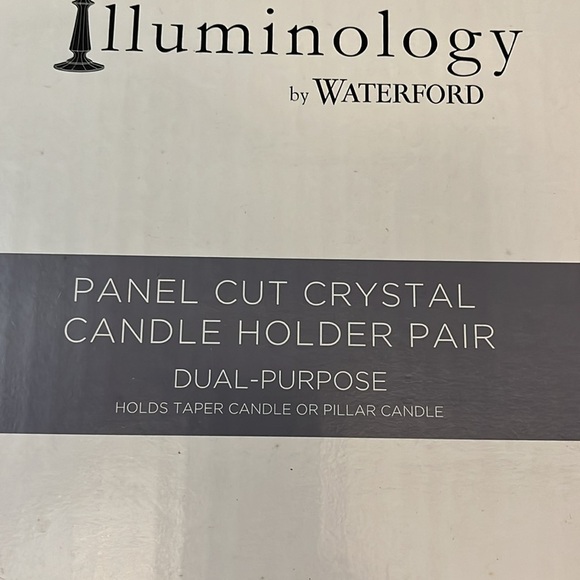 Set of 2 Waterford Crystal Candle Holders Illuminology Panel Cut New in Box - Picture 10 of 11